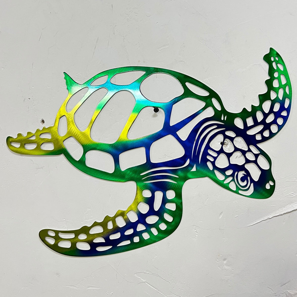 Uma | Arte de Parede Tartaruga do Mar em Metal Feita à Mão