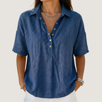 Veda | Camisa Feminina de Botões Gola Colarinho Casual