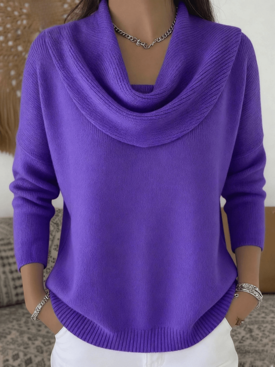 Cora | Camisola Feminina Lã Merino Gola Cowl