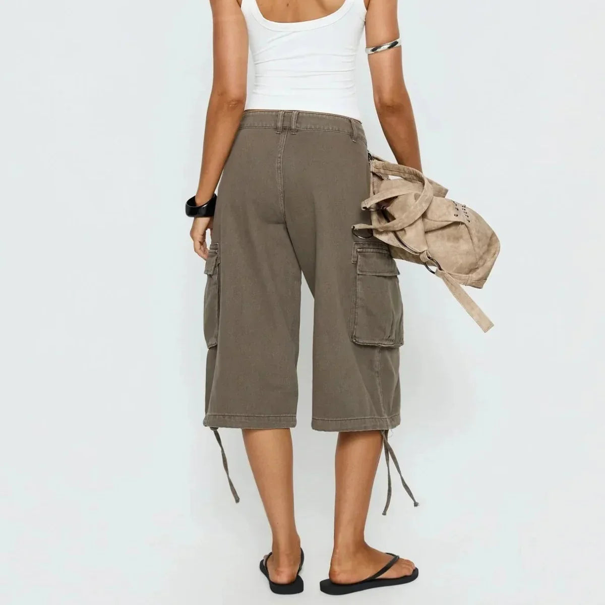 Odette | Calções Cargo Femininos Camuflados Longline Largos