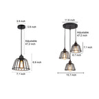 Wynne | Lustre LED Industrial Retro | Gaiola de Ferro Preto | 1 ou 3 Luzes