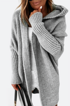 Vianne | Cardigan Oversize com Capuz Tricô Feminino