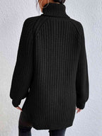 Perla | Camisola Feminina Gola Alta Canelada com Fenda Lateral
