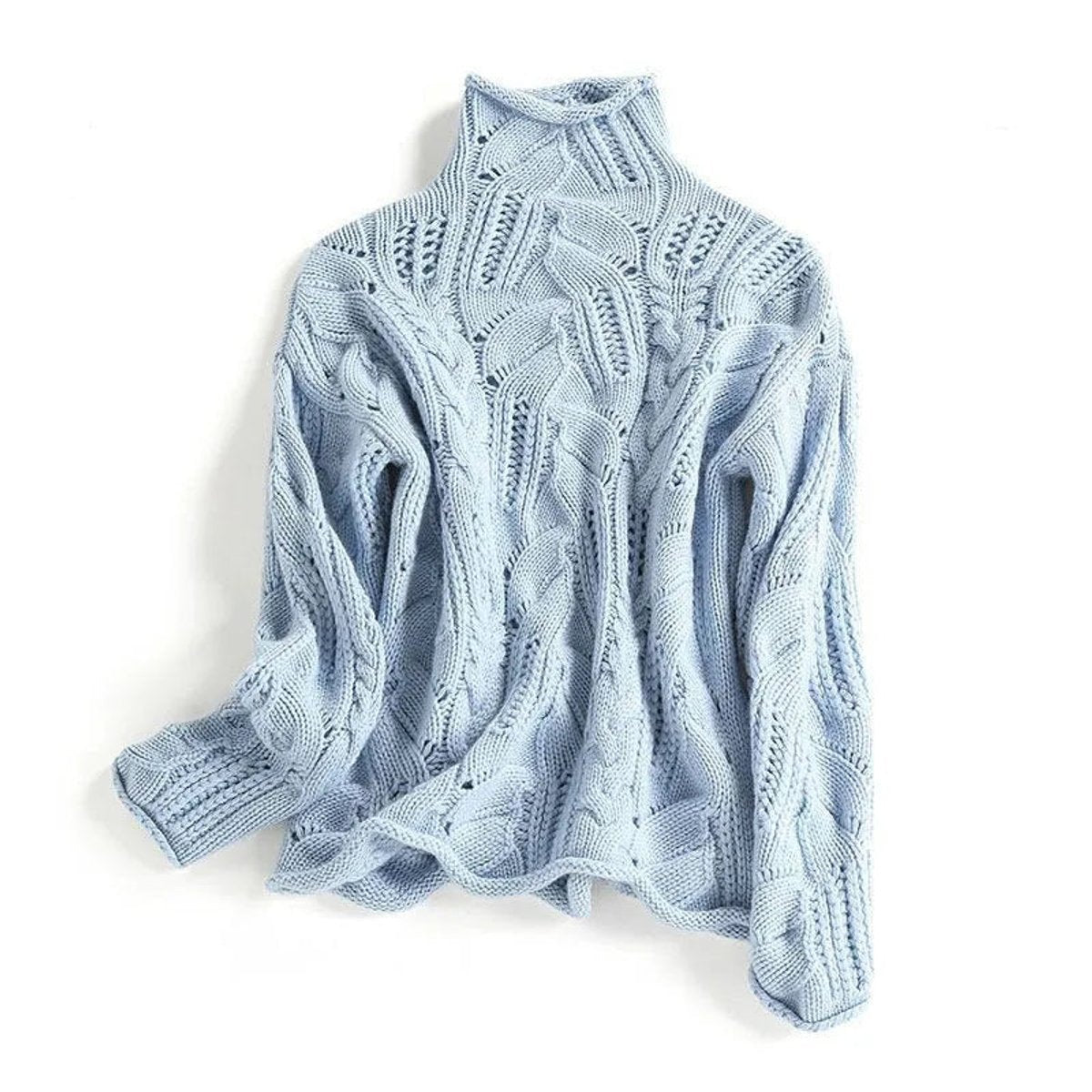Quinn | Camisola Tricot Cabo Gola Alta Relaxed Feminina