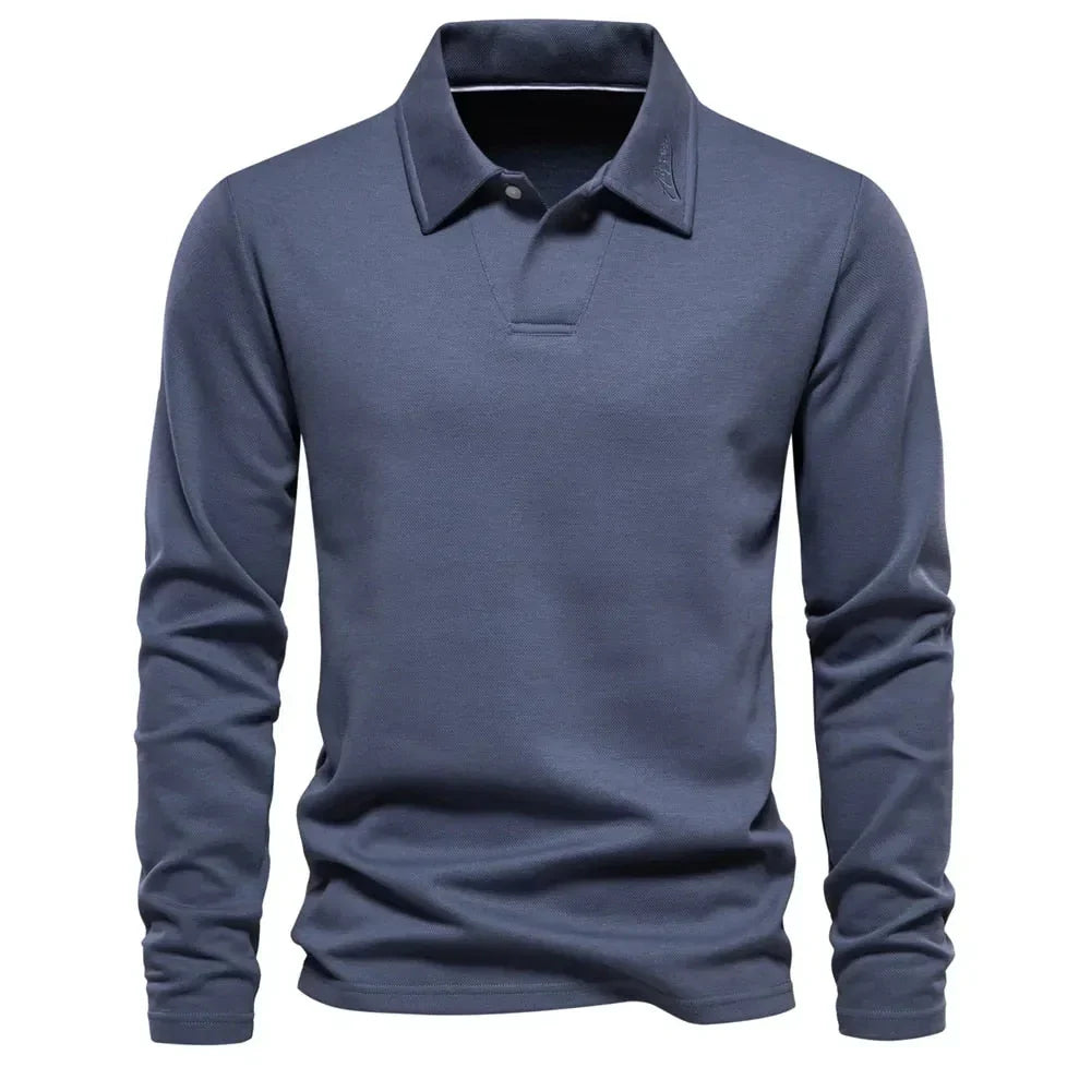 Perla | Polo de Malha Masculino Gola Polo Botões