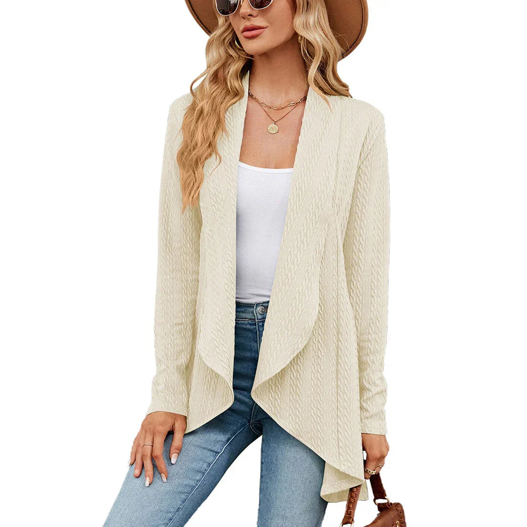Della | Mulher Cardigan Malha Aberto na Frente