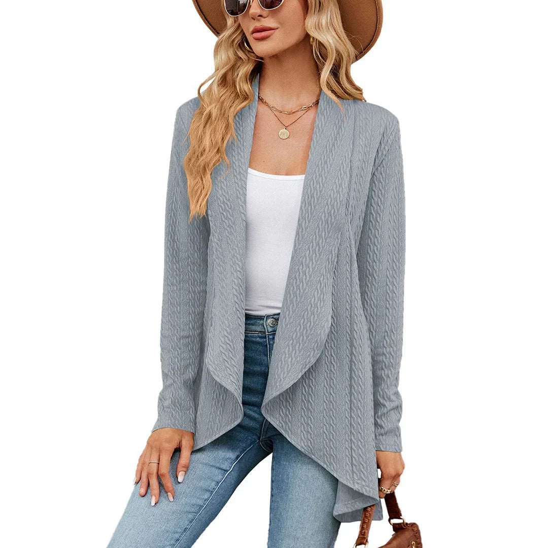 Della | Mulher Cardigan Malha Aberto na Frente