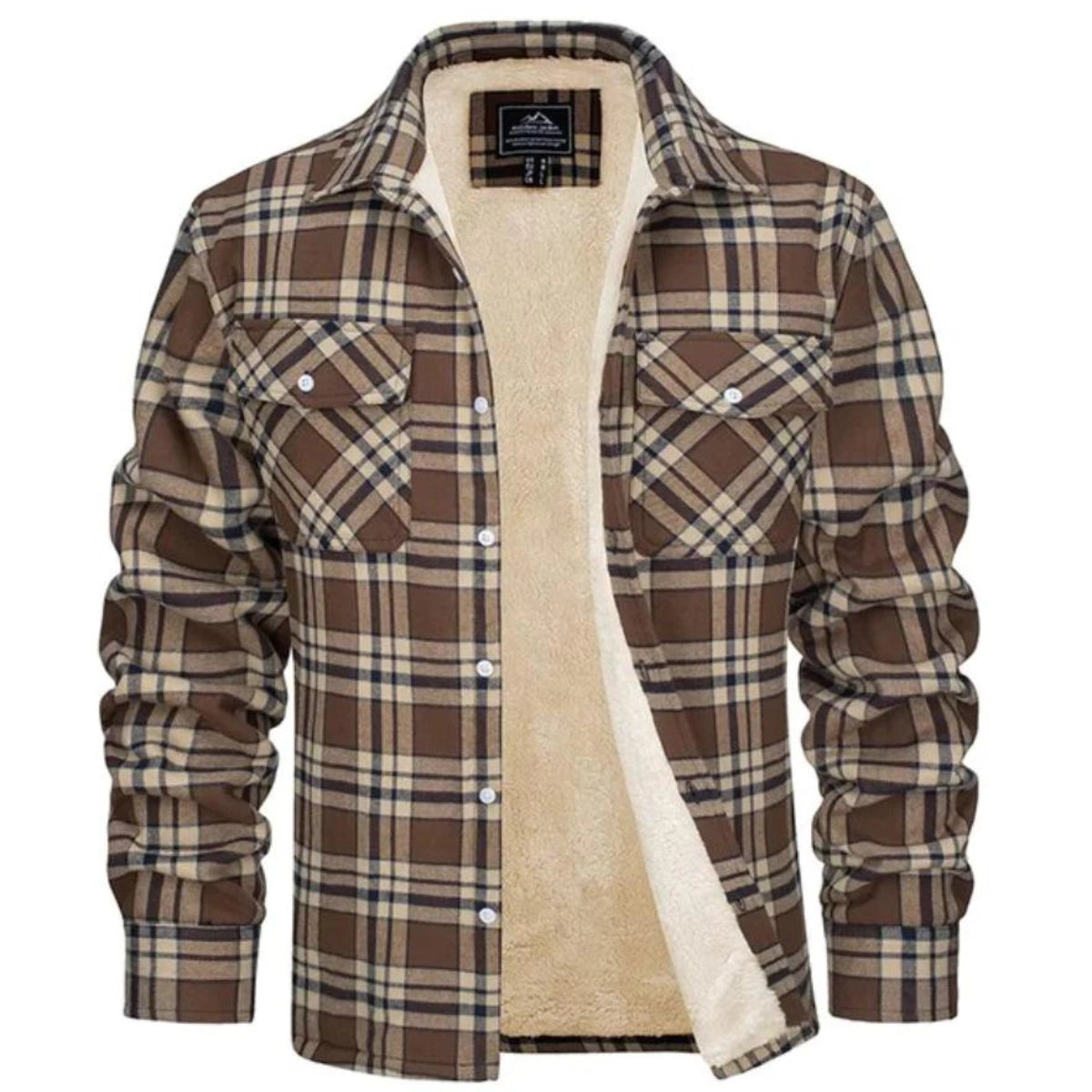 Marlowe | Homem Camisa Jaqueta Flanela Xadrez Forro Sherpa