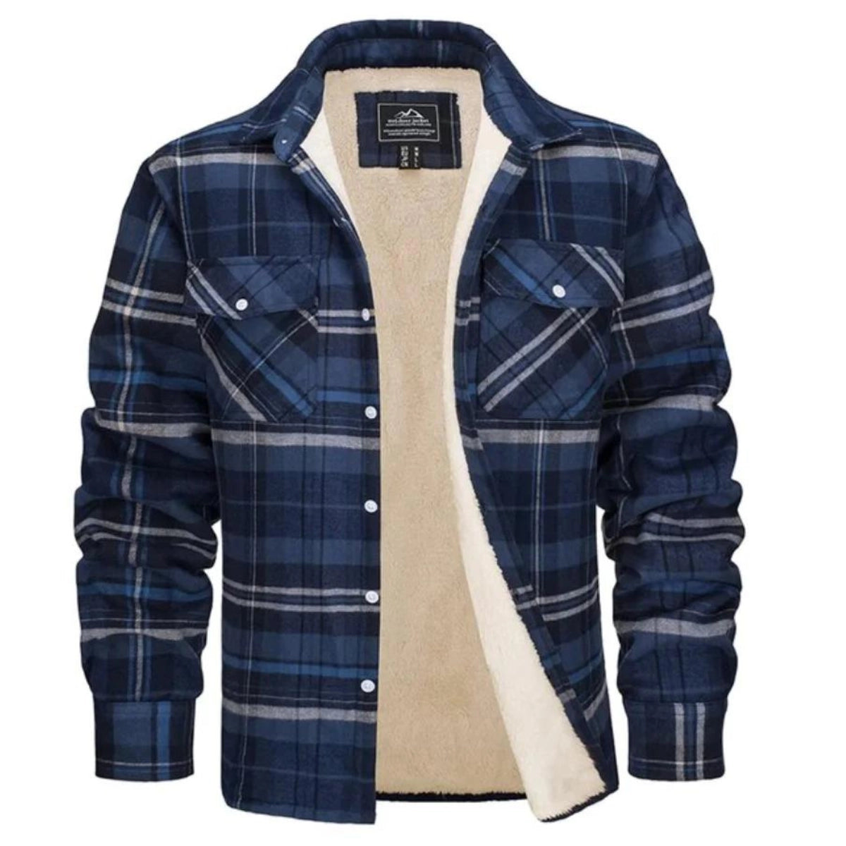 Marlowe | Homem Camisa Jaqueta Flanela Xadrez Forro Sherpa