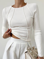 Xanthe | Mulher Camisola Canelada Slim Fit