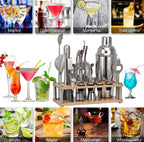 Kit de Bartender Profissional 23 Peças | Coqueteleira em Aço Inox | Hazel