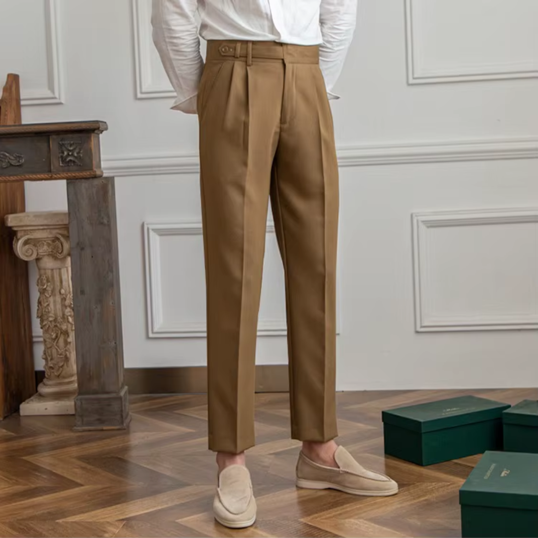 Marlowe | Calças Masculinas Plissadas Cintura Alta