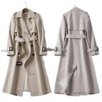 Mulher Trench Coat Algodão Clássico