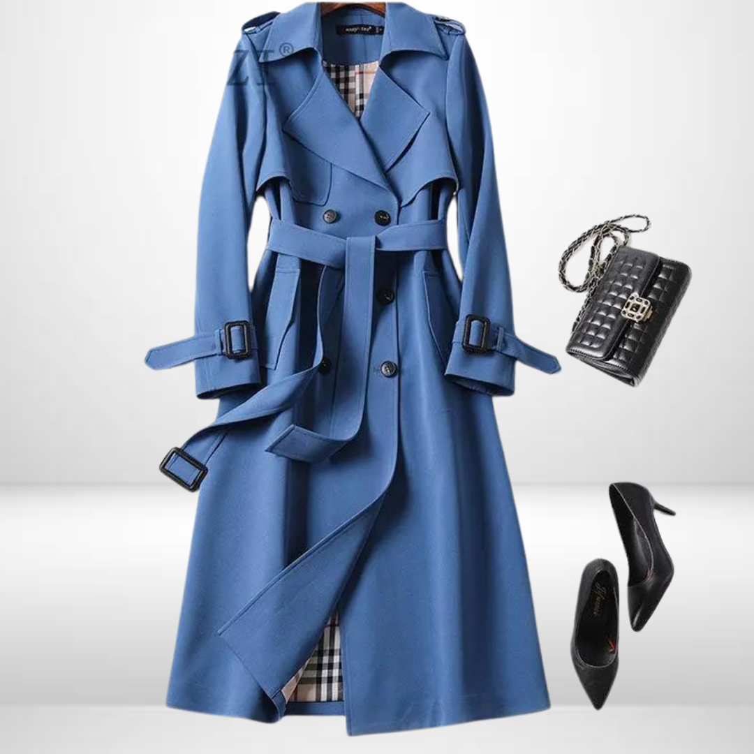 Mulher Trench Coat Algodão Clássico