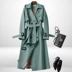 Mulher Trench Coat Algodão Clássico