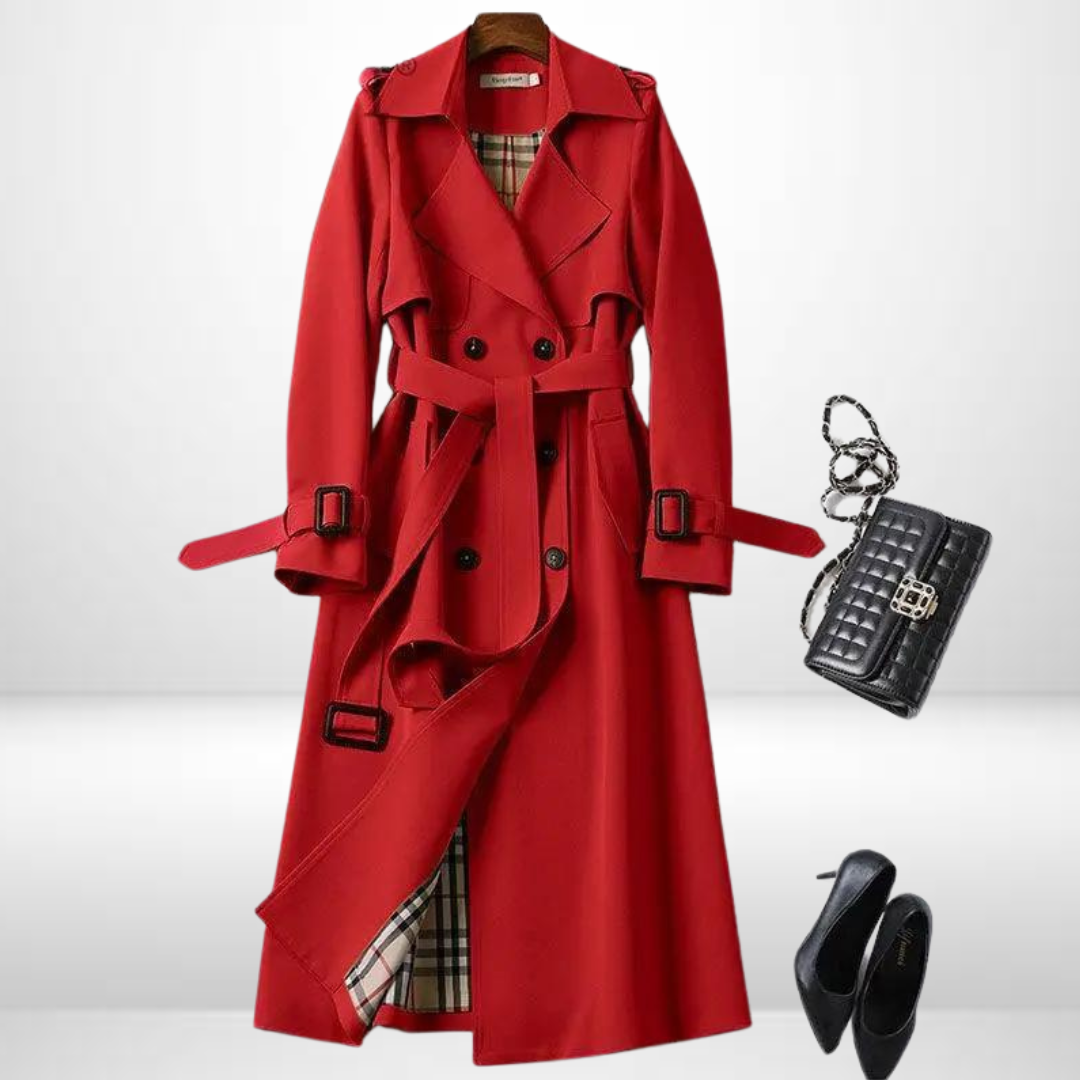 Mulher Trench Coat Algodão Clássico