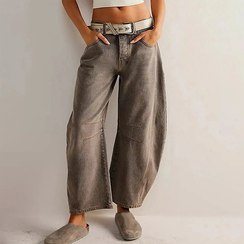 Anouk | Mulher Jeans Baggy Cintura Alta Relaxado