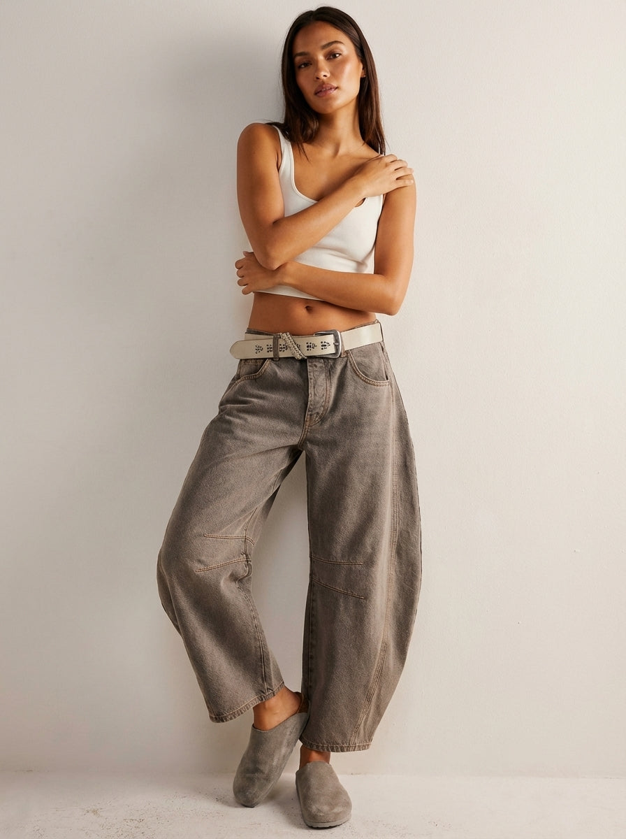 Anouk | Mulher Jeans Baggy Cintura Alta Relaxado