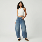 Anouk | Mulher Jeans Baggy Cintura Alta Relaxado