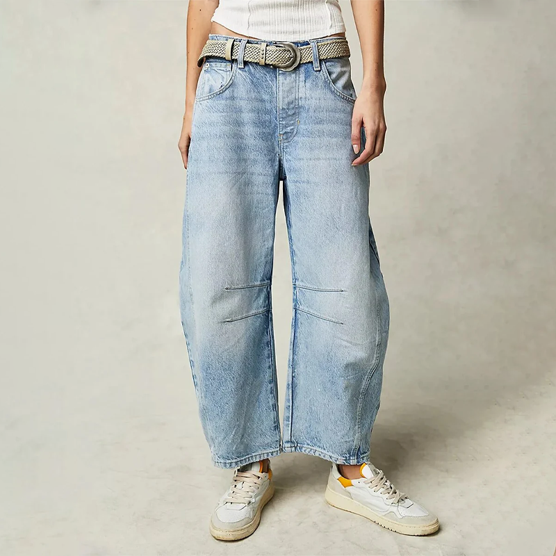 Anouk | Mulher Jeans Baggy Cintura Alta Relaxado