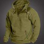 Veda | Homem Hoodie Quarter Zip Canguru Relaxed