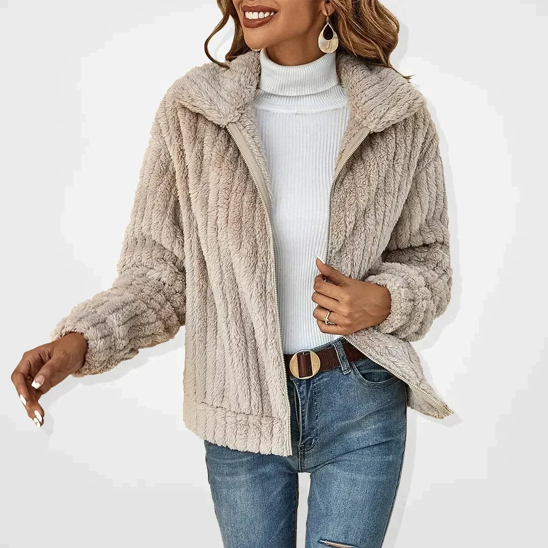 Seraphina | Cardigan Feminino Felpudo Manga Longa Gola Ampla