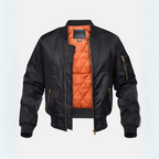 Homem Bomber Jacket Acolchoada com Fecho de Correr