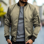 Greta | Homem Bomber Jacket Streetwear com Fecho de Correr