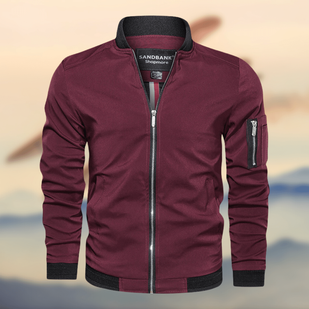 Embla | Homem Bomber Jacket Slim Fit Corta-Vento