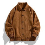 Thea | Homens Bomber Jacket Oversize Retrô com Botões