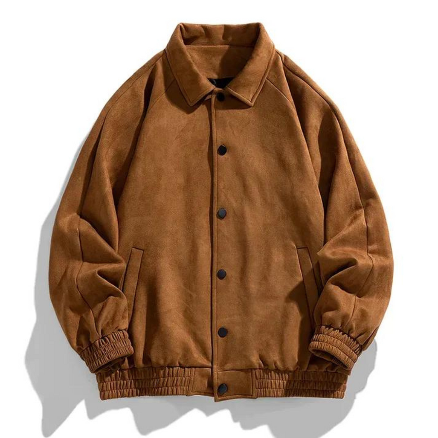 Thea | Homens Bomber Jacket Oversize Retrô com Botões
