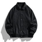 Thea | Homens Bomber Jacket Oversize Retrô com Botões