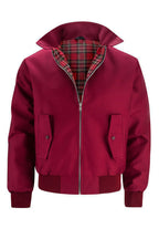 Homem Bomber Jacket Harrington com Fecho de Correr