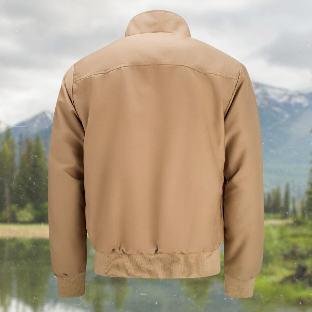 Homem Bomber Jacket Harrington com Fecho de Correr