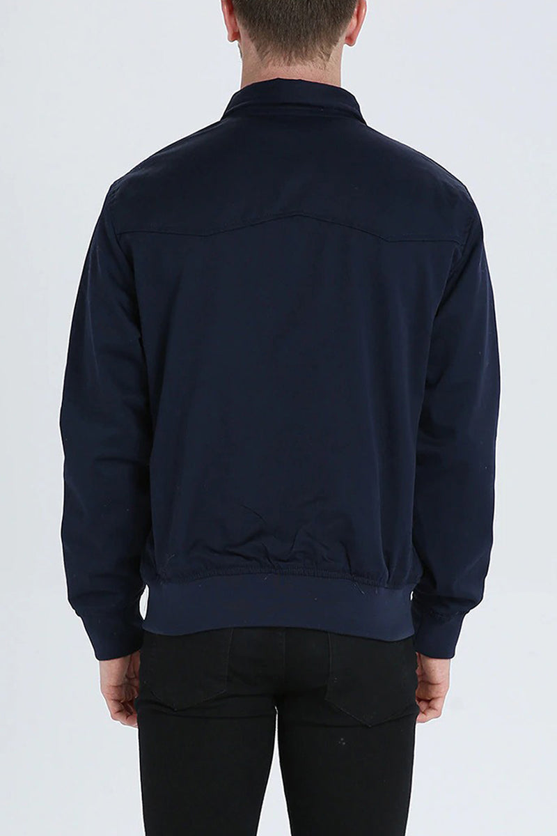 Homem Bomber Jacket Harrington com Fecho de Correr
