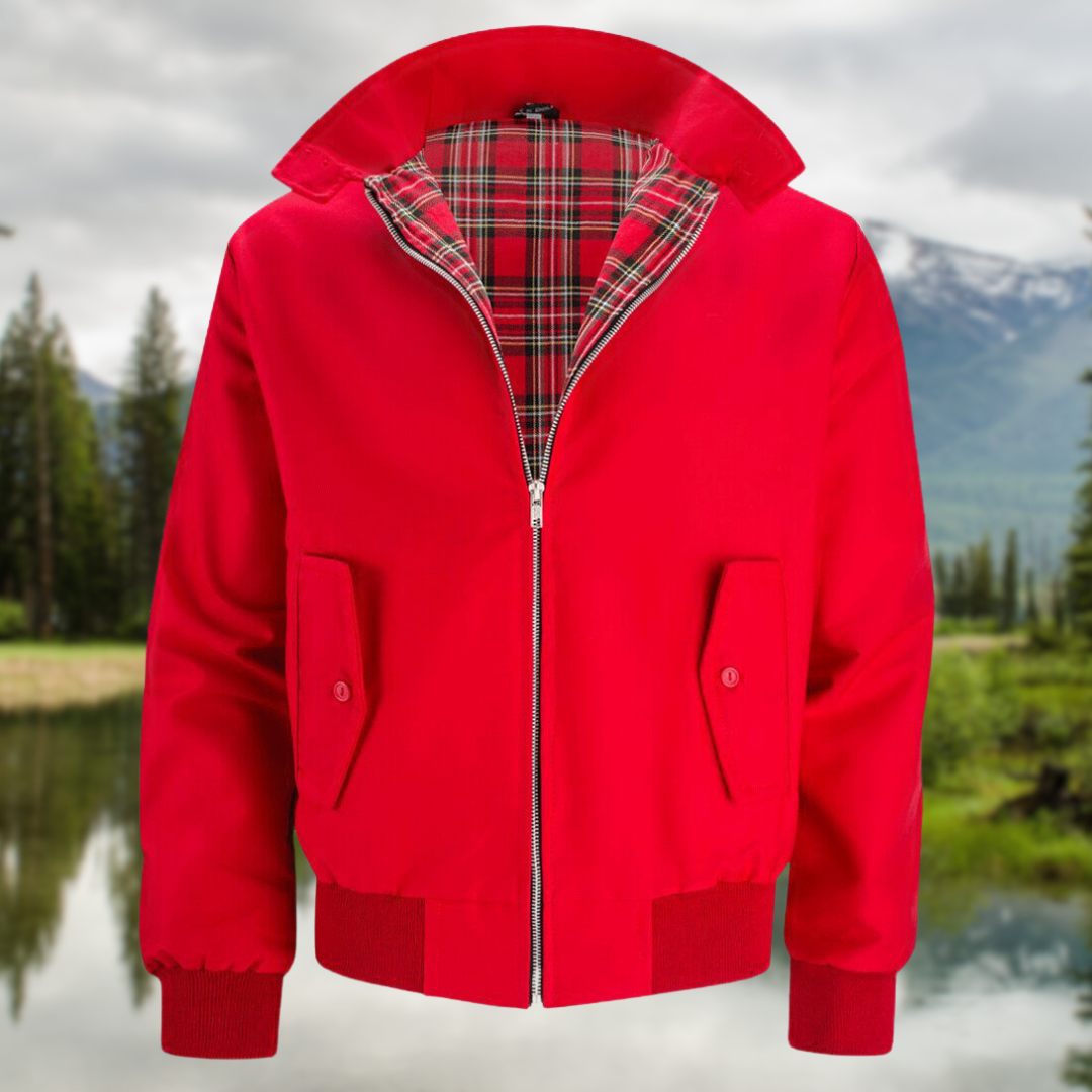 Homem Bomber Jacket Harrington com Fecho de Correr