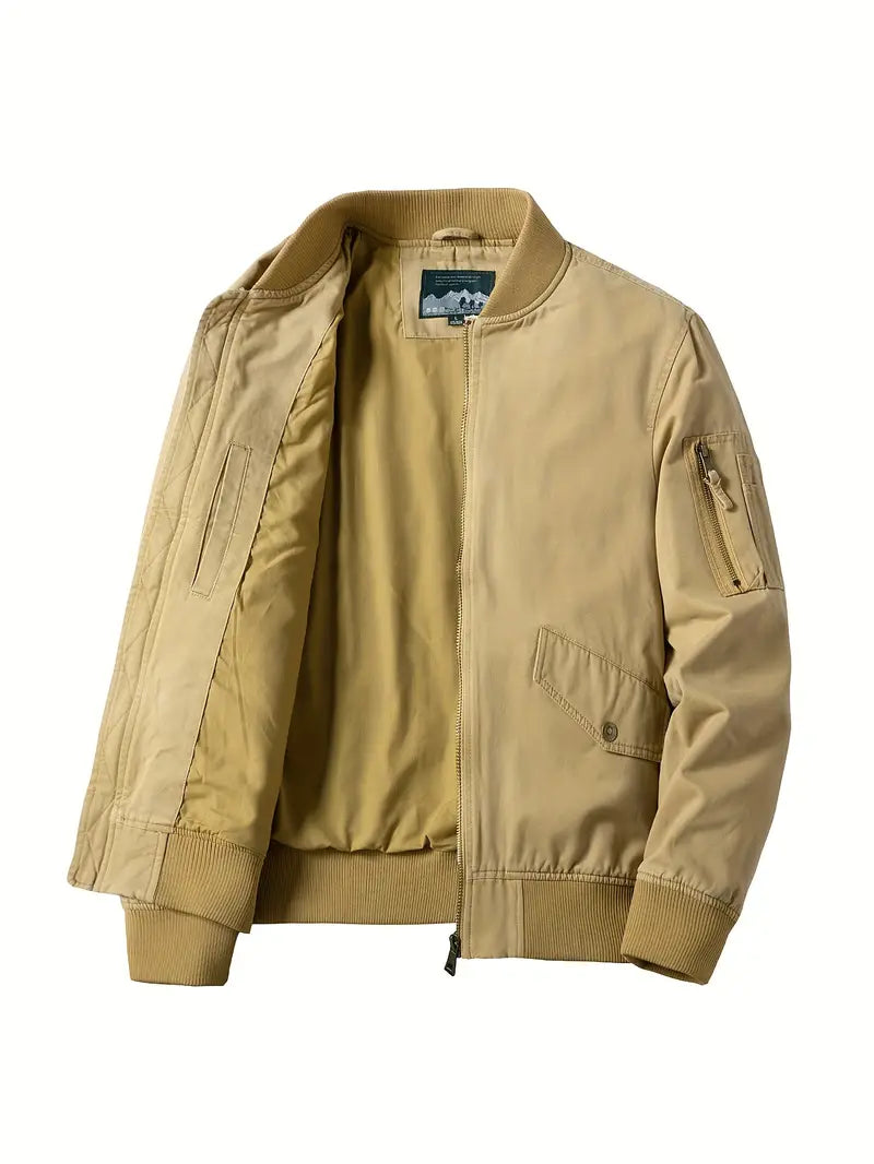 Lyra | Homem Bomber Jacket Leve Corta-Vento com Fecho de Correr