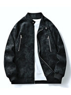 Perla | Homens Bomber Jacket Fecho de Correr Corte Largo