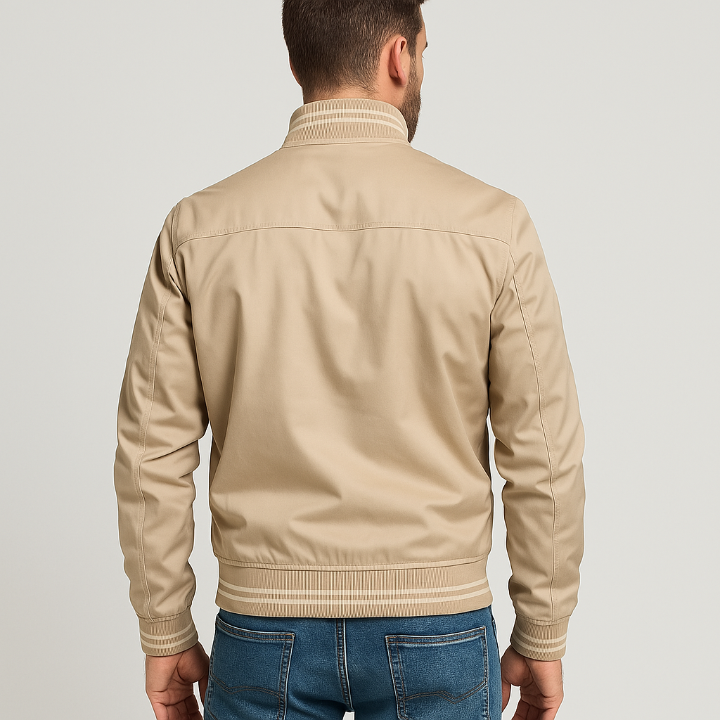 Talia | Homem Bomber Jacket Slim Fit com Fecho de Correr
