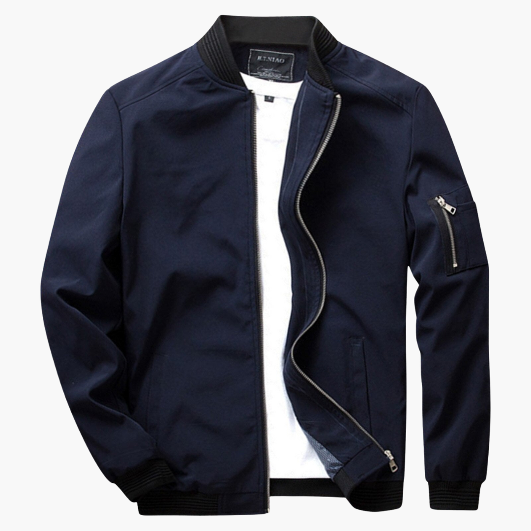 Una | Jaqueta Bomber Masculina com Fecho de Correr