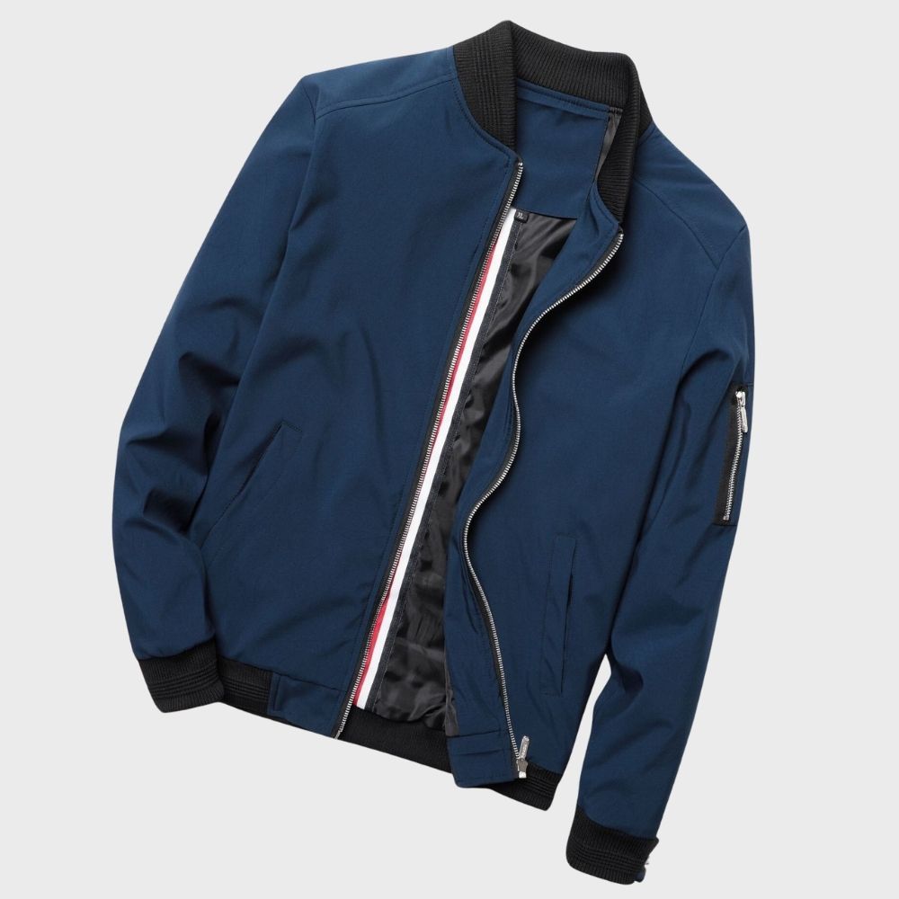 Hazel | Homem Bomber Jacket Leve com Fecho de Correr