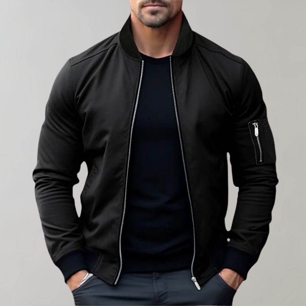 Hazel | Homem Bomber Jacket Leve com Fecho de Correr