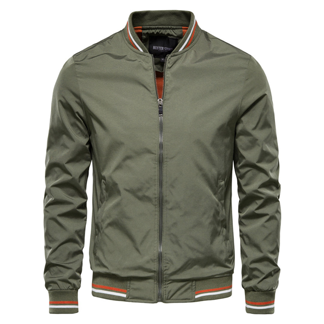 Marlowe | Homem Bomber Jacket Resistente ao Vento com Fecho
