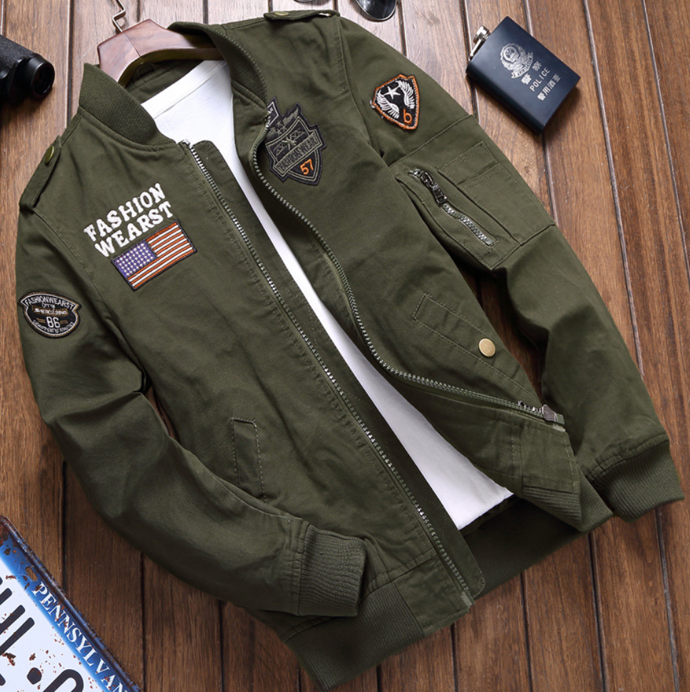 Perla | Homem Bomber Jacket com Fecho de Correr e Bolsos