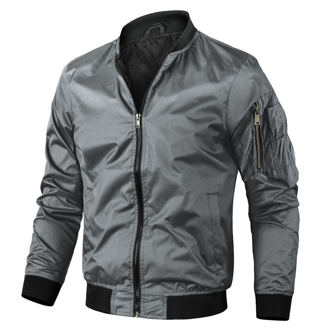 Liora | Homem Bomber Jacket Vintage com Fecho de Correr