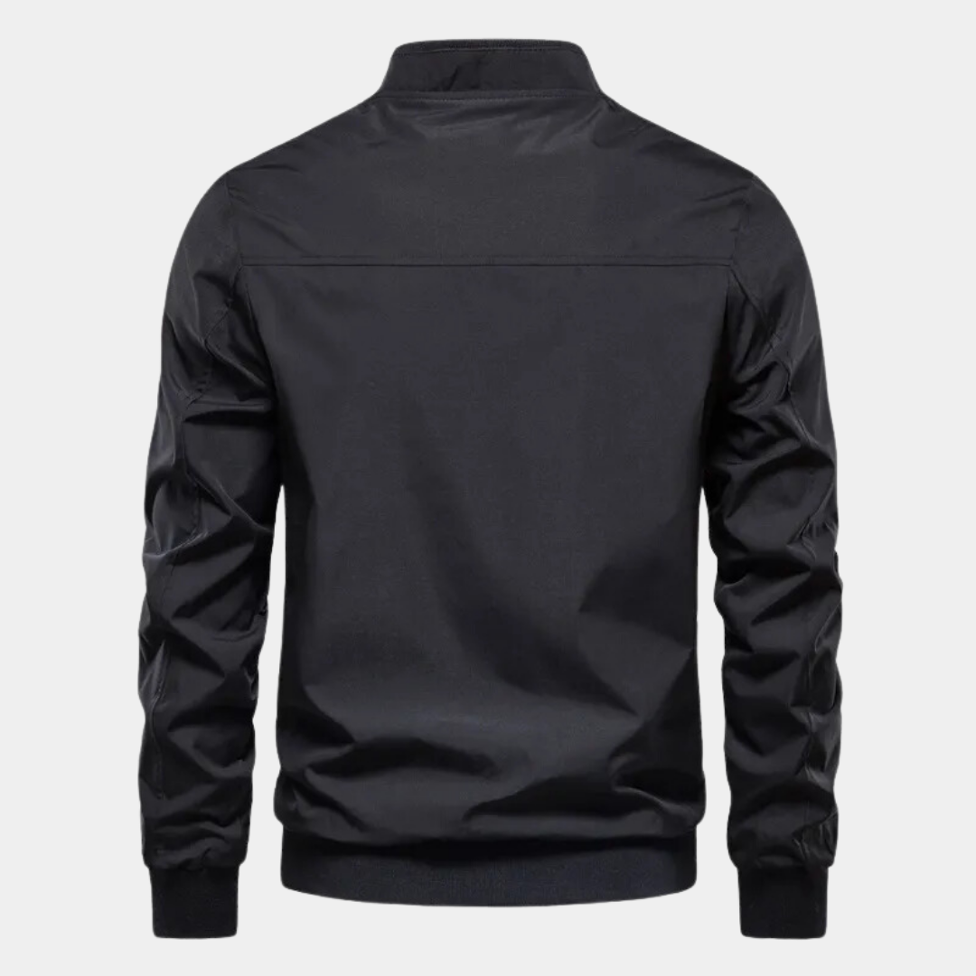 Delphine | Homem Bomber Jacket com Fecho de Correr Corta-Vento