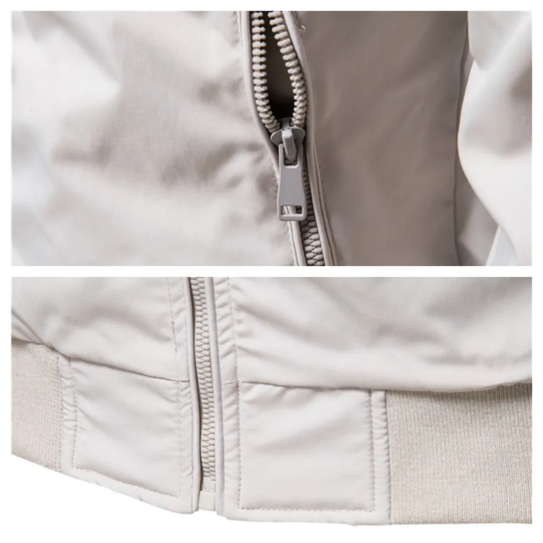 Delphine | Homem Bomber Jacket com Fecho de Correr Corta-Vento