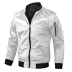 Jaqueta bomber masculina com fecho de correr design urbano casual