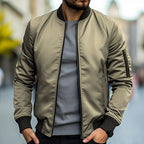 Elsa | Homem Bomber Jacket com Fecho de Correr Resistente ao Vento