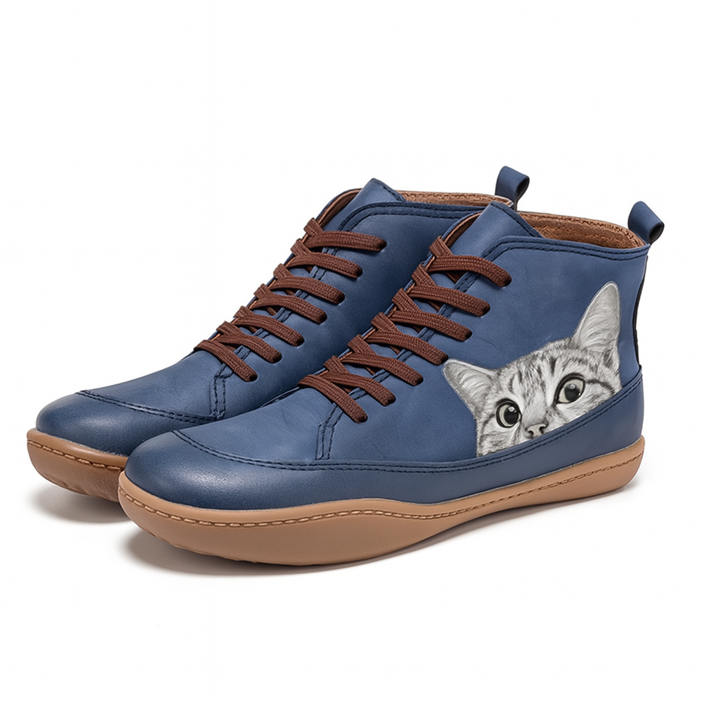 Mira | Botas Femininas com Estampa de Gato Inverno